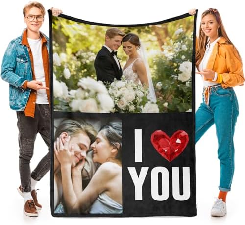 inkArts Custom Blanket with Photos, Personalized Photo Blankets Using My Own Photos, Customized Blankets with Pictures, Personalized Gifts for Women Men Baby Child by inkArts