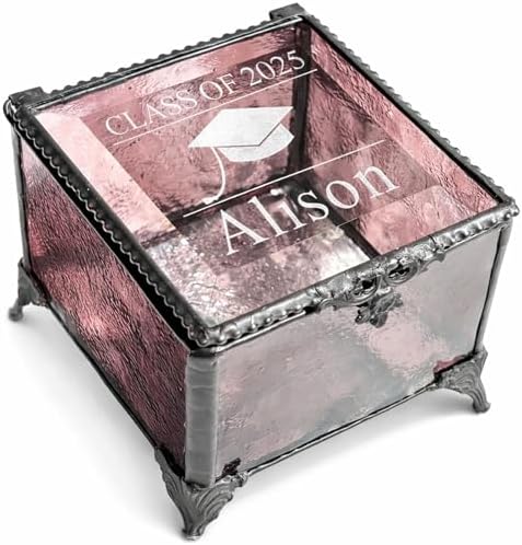 Personalized Graduation Glass Jewelry Box Keepsake 2026 Graduation Gift For Her - For High School Or College Grad - Class Of 2026 Gifts For Daughter Graduation Rings For Women Graduation Gifts by Unknown
