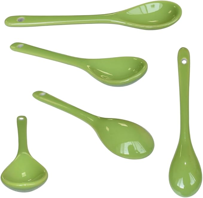 8 Color Porcelain Egg Spoons Ceramic Spoons 5 inch Coffee Dessert Yogurt Tea Milky Tea