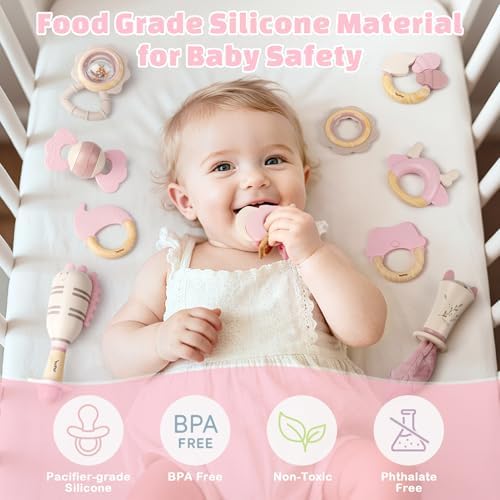 Baby Toys 0-6 Months, Baby Rattles, Teething Toys 3-6 Months, Girl Gift Set - Image 4