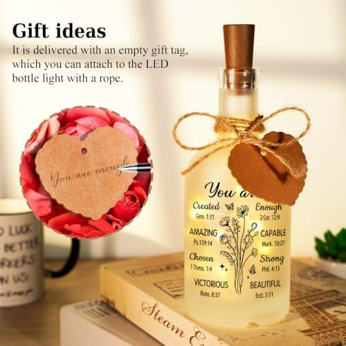 Christian Gifts for Women, Christian Bottle Night Light with Bible Verse - Image 4