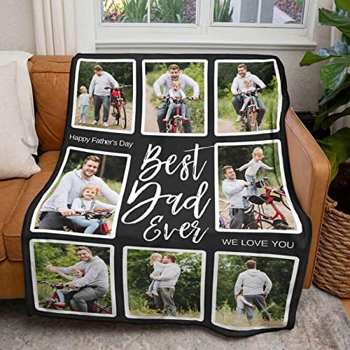inkArts Custom Photo Blanket, Personalized Gift for Dad from Daughter or Son - Image 2