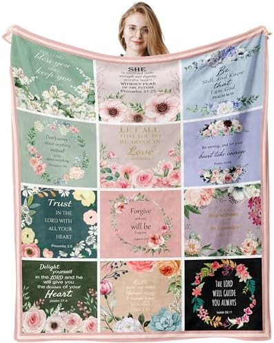 Christian Gifts for Women, Religious Birthday Blanket 60"X50" by Ebmdsia