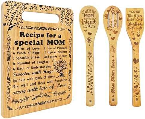 Mom Birthday Gifts - "Recipe for a Special Mom" Cutting Board Set by Unknown