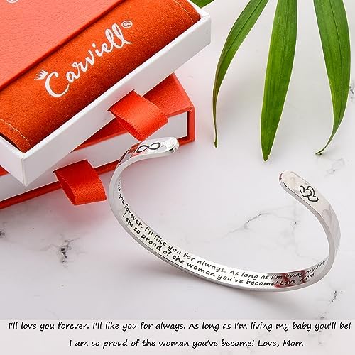 Carviell Bracelets for Women – 100+ Meaningful Engraved Messages – Solid 316L Surgical Stainless Steel Cuff Bracelet – Gift Ready - Image 3