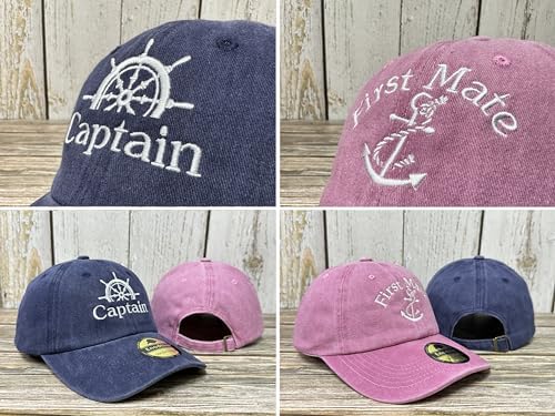 Embroidered Captain & First Mate Baseball Caps Set for Men Women - Image 4