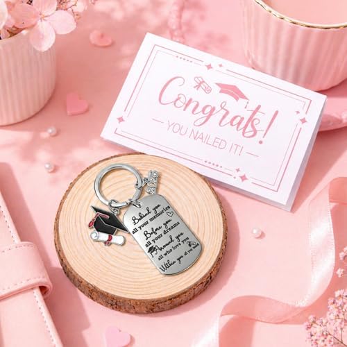 Graduation Gifts for Women Her 2026, Graduation Gift Box Set, College High School Graduation Present College Master Doctor Include 16OZ Glass Cup & Notebook & Bracelet (Pink) - Image 5