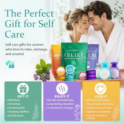 JoJowell Shower Steamers Aromatherapy - 18 Pack Birthday Gifts for Women, Mom Wife Her Teens, Christmas Stocking Stuffers, Self Care with Natural Essential Oils Relaxation Home SPA - Image 5