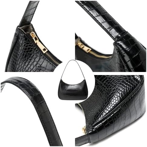 Shoulder Bags for Women, Cute Hobo Tote Handbag Mini Clutch Purse with Zipper Closure