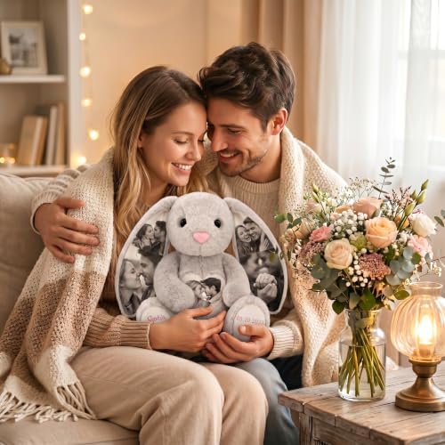 Custom Photo Plush Bunny, Personalized Stuff Animal for Girlfriend - Image 2
