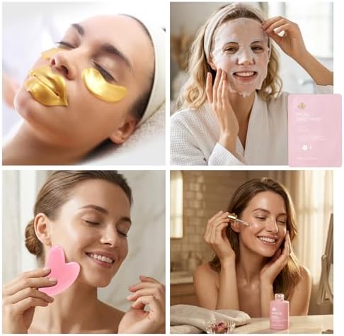 Gifts for Women, 32 Pcs Rose Spa Gifts Basket, Hydrating Face Skin Care Set - Image 5