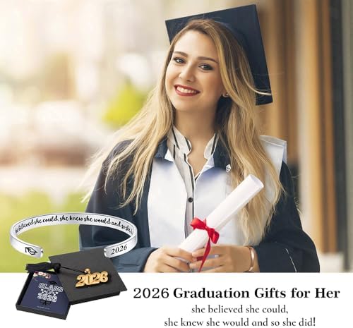 M MOOHAM Graduation Gift for Her Him 2026, Inspirational Graduation Bracelets Class of 2026 High School College Graduation Gift for Her with Graduation Box - Image 3