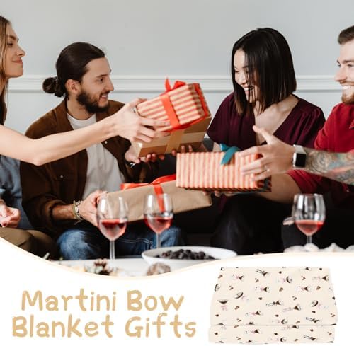 Wxiben Martini Bow Blanket Gifts - Tini Bit Older Birthday Flannel Blanket Brown Martini Cocktail Party Decorations for Women Bachelorette Tini Bar Party Bridal Shower Favors 60 x 50 Inches - Image 6