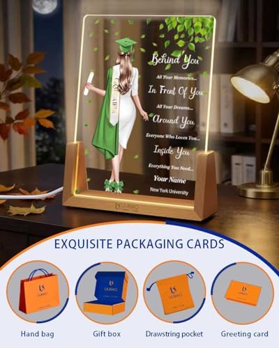Personalized Name Graduation Gifts Custom Night Light LED Table Lamp Portrait Creator for Her 2026 University High School Keepsake(Girl G) - Image 4