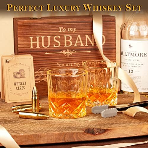 Gifts for Fathers Day Husband Him Men, Reusable Stainless Steel Engraved Whiskey Stones Glasses Set, Anniversary Wedding Gift for Men Husband Boyfriend Fiance, Cool Burbon Scotch Set Gifts - Image 3