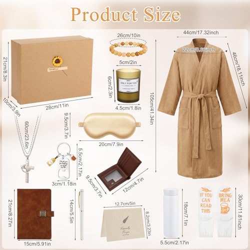 13 Pcs Birthday Gifts Baskets for Men Gifts Set for Christmas, Khaki - Image 2
