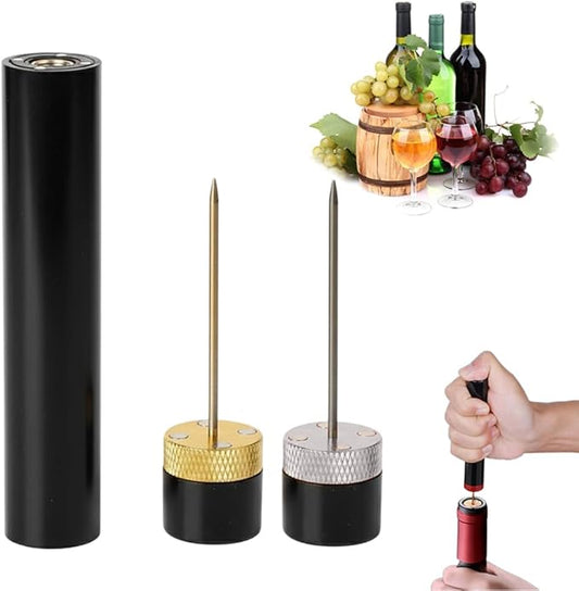 Wine Bottle Opener, Pocket Air Pressure Pump Wine Bottle Opener, Portable Wines Cork Open Bottles Tool, Mini Travel Corkscrew Quick Bottles Opening for Home Restaurant Party (Gold+Silver)