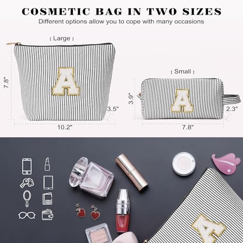 Travel Essentials - Portable Travel Toiletry Bag for Women, Initial Makeup Kit Organizer Make up Cosmetic Bag Set, Black J - Image 5
