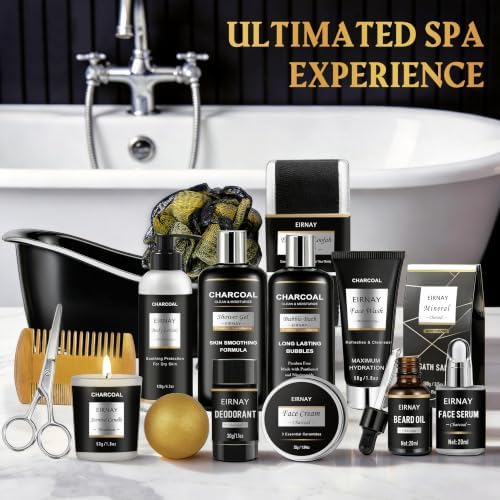 Spa Gifts for Men, Charcoal Bath and Beard Grooming Kit - Image 7