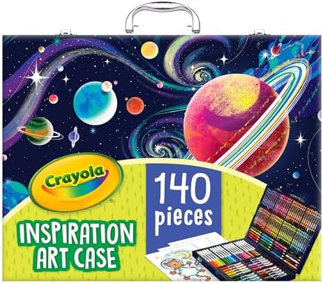 Crayola Inspiration Art Case Coloring Set, 140pc Space Theme – Art Kit for Kids, Crayons, Markers, Pencils, Gift for Boys & Girls, Ages 5, 6, 7, 8 [Amazon Exclusive] - Image 2
