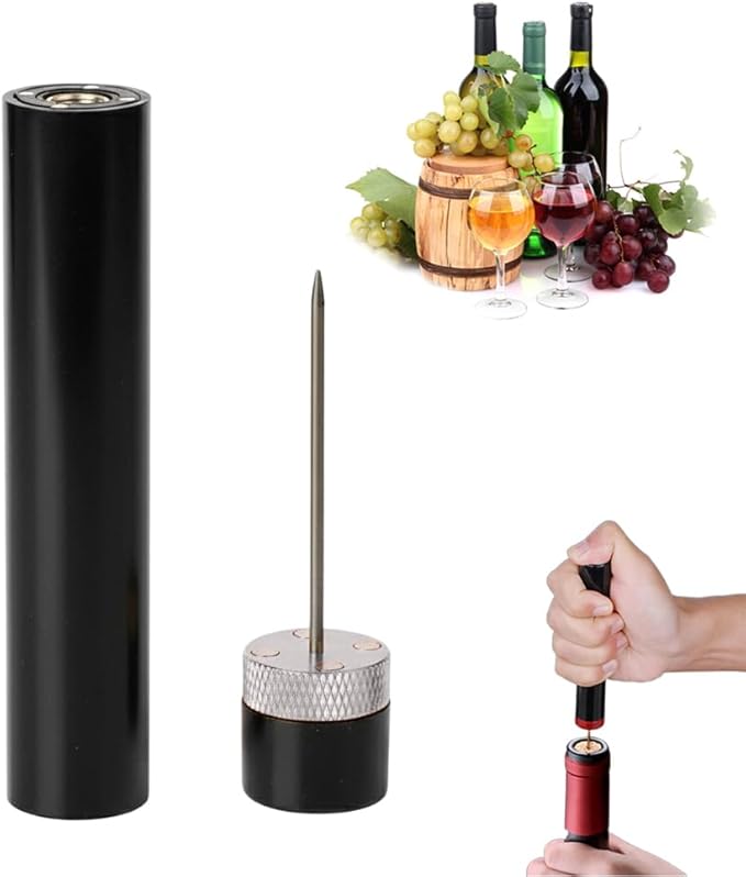 Wine Bottle Opener, Pocket Air Pressure Pump Wine Bottle Opener, Portable Wines Cork Open Bottles Tool, Mini Travel Corkscrew Quick Bottles Opening for Home Restaurant Party (Silver)