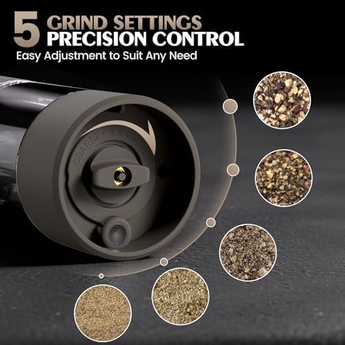 Electric Salt and Pepper Grinder Set Automatic Adjustable Coarseness Pepper Grinder Shakers Set Kitchen Products White Elephant Gift Anniversary Christmas Ideas Gifts for Men - Image 2