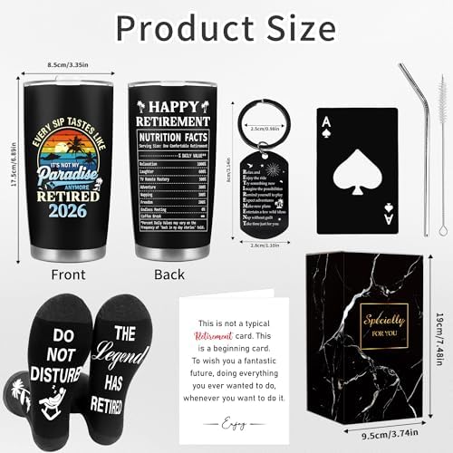 CRASHOT Retirement Gifts for Men 2026, Funny 5 Pcs Legend Farewell Gift Set, Goodbye Going Away Present for Coworker, Dad, Boss, Friends, Includes Tumbler/Card/Keychain/Sock/Bottle Opener - Image 2