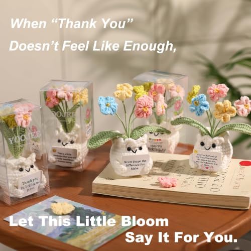 Forget-Me-Not Crochet Flower Potted Plant Gift - Image 5