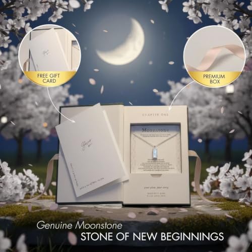 HOPE LOVE SHINE New Beginnings Rainbow Moonstone Sterling Silver Necklace for Women - Image 3