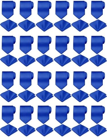 Zhanmai 48 Pcs Mens Ties and Pocket Square Set Satin by Zhanmai