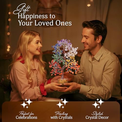 Yatskia Chakra Tree of Life - Crystals and Healing Stones - Feng Shui Decor - Meditation Accessories - Gift for Spiritual People - Handmade Crystal Tree with Seven Natural Chakra Crystals - Image 5