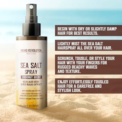 Viking Revolution Hair Sea Salt Spray for Men - Coconut Scent - 8.8 fl oz - Image 2