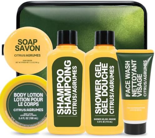 Gifts for Men, 6pcs Mens Bath and Body Gift Set, Citrus Spa Men Gift Basket by BODYEARTH
