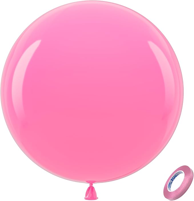 Bezente Pink Giant Balloons 36 Inch - 8 Pack Jumbo Bridal Pink Balloon Large Round Light Pink Latex Balloons for Birthday Wedding Anniversary Bridal Shower Gender Reveal Party Decoration