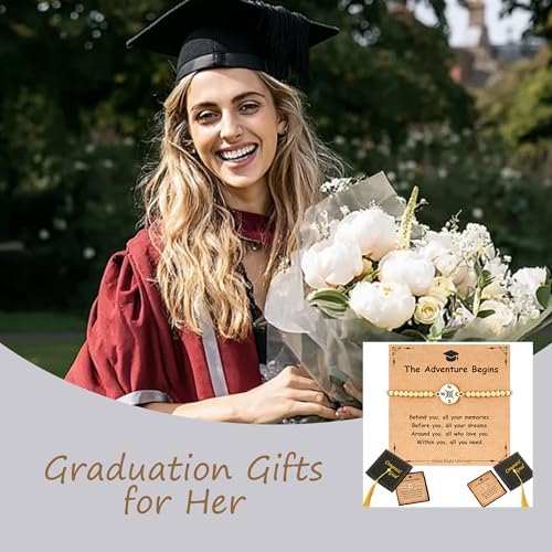 Graduation Bracelet 2026 14k Gold Plated Beaded Bracelets for Women Compass Graduation Gifts for Daughter Sister Graduate Jewelry Accessories - Image 3