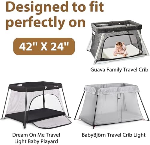Muslin Pack and Play Sheet, 100% Cotton Playard Sheet (42"x24"), Breathable & Soft Mattress Pad Cover, Boho White for Boys Girls(1 Pack) - Image 2