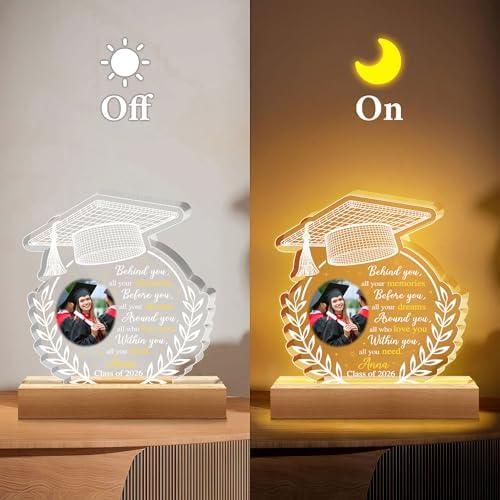 Hyturtle Personalized Graduation Night Light - Custom Photo Light Up Acrylic Plaque Lamp for Women - Inspirational Senior 2026 Graduation Gifts Her Him - College Grad Gifts - Graduation Gifts - Image 6