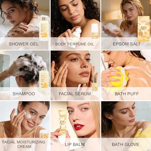 34Pcs Spa Gift Set for Women Men, Honey Almond Milk Bath & Body Gift Basket - Image 5