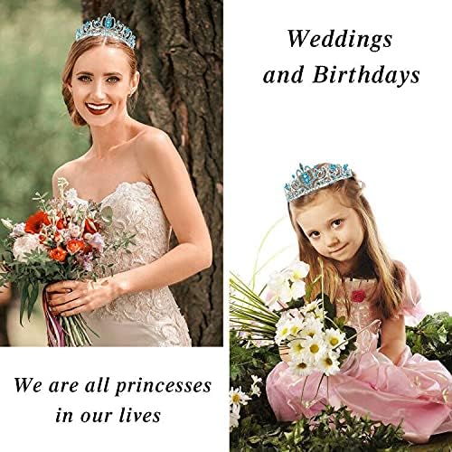 Birthday Crowns for Women, Tiaras and Crown for Women, Tiara for Women Birthday Queen, Birthday Crown and Sash for Women, Blue Rhinestone Queen Tiara with Birthday Girl Sash, Birthday Princess Tiara