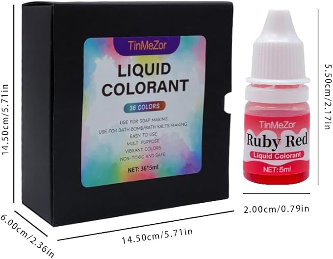 Soap Dye - Food Grade 36 Color,5ml/Bottle of Liquid Concentrated Colorant Kit Soap Colorant- Color for Bath Bomb Supplies Kits, Bath Salt Crafting,Soap Making (36)
