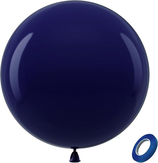 Bezente Navy Blue Giant Balloons 36 Inch - 8 Pack Jumbo Blue Large Round Dark Blue Latex Balloon for Bridal Shower Graduation Wedding Party Decorations