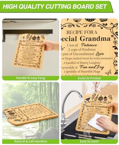 Grandma Birthday Gifts, Gifts for Grandma Bamboo Cutting Board - Image 4