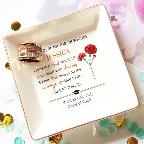 Wrappiness Graduation Personalized Jewelry Dish, A Sweet Ending To A New Beginning Ring Tray, D02 - Image 4