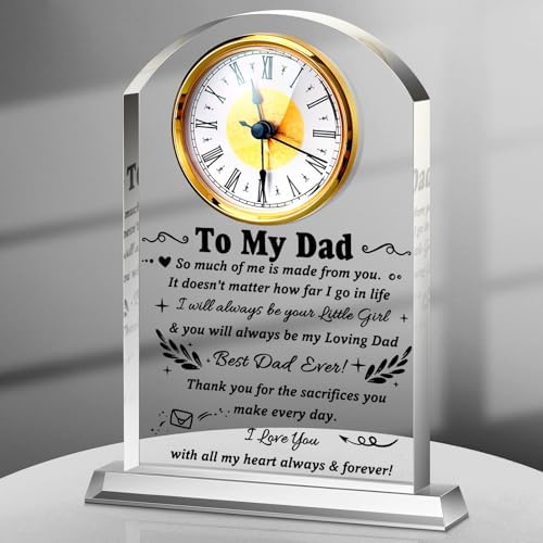 Landical to My Dad Clock Gifts from Daughter Son Acrylic Gift for Father by Landical