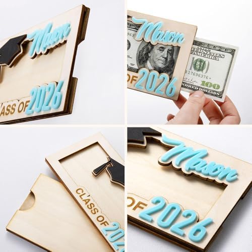 callie Personalized Graduation Cash Holder, Class of 2026 Wooden Money Holder, Funny Gift for Graduates - Image 6