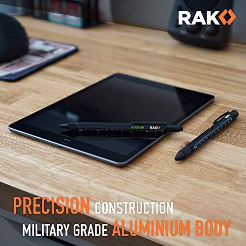 RAK Multitool Pen - Multi-Tool Pen Set 11 in 1, LED Light, Screwdrivers, Level, Ruler, Bottle Opener, and Stylus. Cool Gadgets Gifts for Men, Dad, EDC Tactical Pen Tool, Gift-Ready Box, Pack of 2 - Image 5