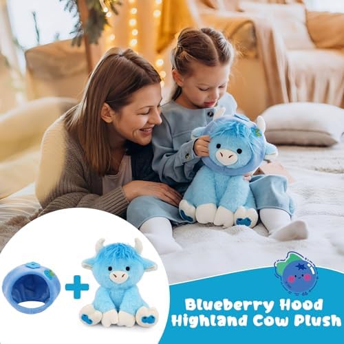 Blueberry Highland Cow Plush Toy-8inch Highland Cow Stuffed Animal - Image 3