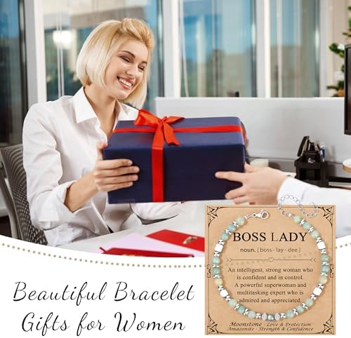 Gifts for Women Moonstone Bracelet, Amazonite Imperial Jasper Bracelets - Image 7