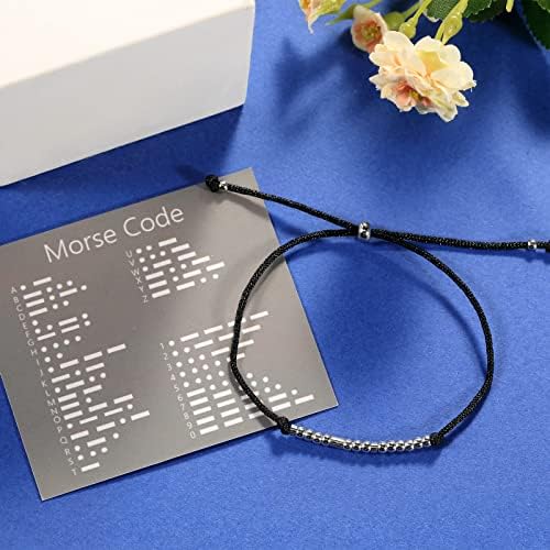 ASELFAD Morse Code Bracelets for Women, Funny Best Friend Birthday Gifts for Women Friendship Bracelets, Inspirational Jewelry, Teen Girl Gifts Trendy Stuff - Image 2