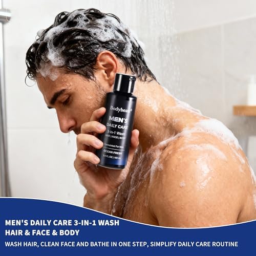 Men's Bath and Body Spa Set, 7-Piece Kit with 3-in-1 Shower Wash, Body Scrub, Body Mist, 2-in-1 Handmade Soap and Travel Bag, Personal Care Set for Men - Image 3
